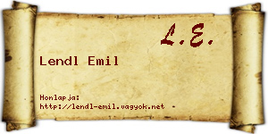 Lendl Emil névjegykártya